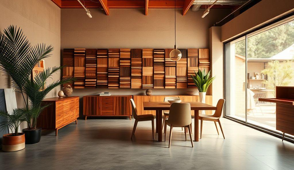 Timberline Craft Studio showroom entrance with timber samples on display